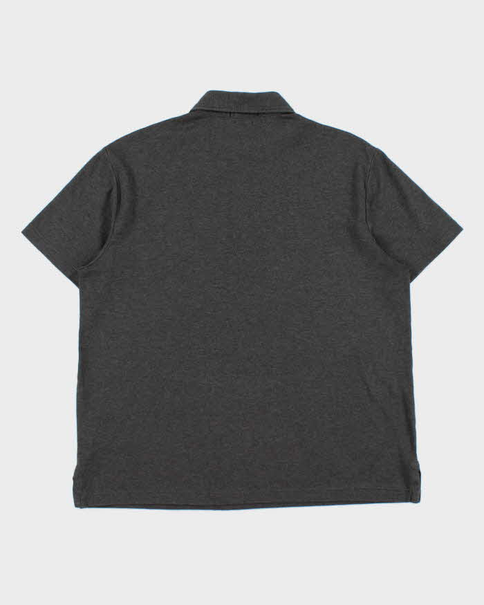 Vintage Polo Ralph Lauren Marl Grey Custom Slim Fit Short Sleeve Polo Shirt - L