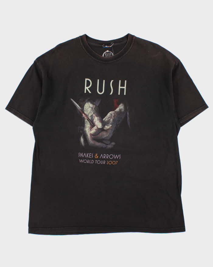 Vintage 2007 Rush Snakes & Arrows World Tour Heavyweight Crewneck T-Shirt - XL