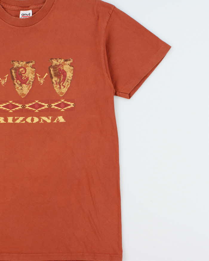 Vintage 1990s Arizona Terracotta Heavyweight Anvil Made In USA Single Stitch Crewneck T-Shirt - L