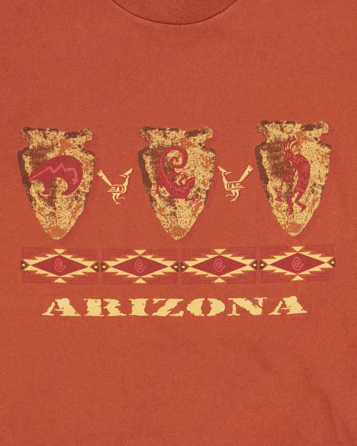 Vintage 1990s Arizona Terracotta Heavyweight Anvil Made In USA Single Stitch Crewneck T-Shirt - L