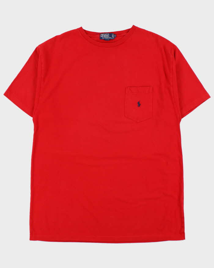 Vintage 1980s Polo Ralph Lauren Made In Canada Single Stitch Crewneck Pocket T-Shirt - L