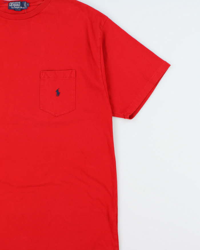 Vintage 1980s Polo Ralph Lauren Made In Canada Single Stitch Crewneck Pocket T-Shirt - L
