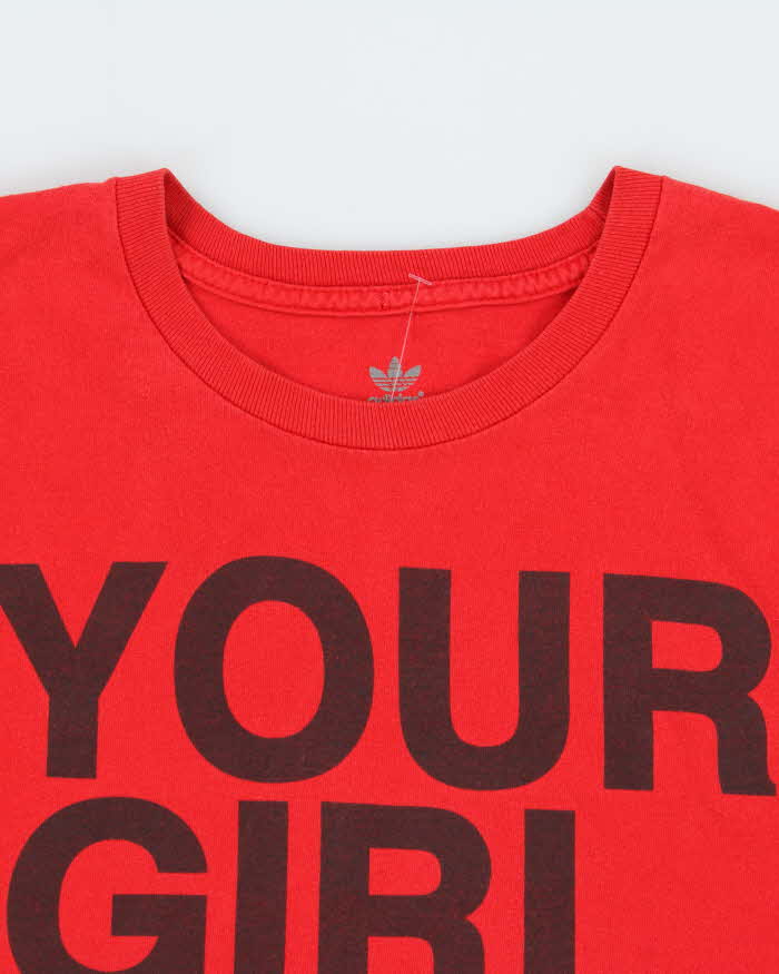 Vintage Y2K 00s Adidas Originals 'Your Girl Gets It' Heavyweight Crewneck T-Shirt - L