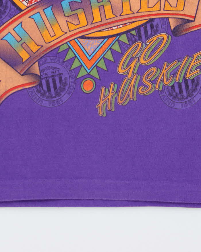 Vintage 1990s Washington Huskies College Football Heavyweight Made In USA Single Stitch Crewneck T-Shirt - XL