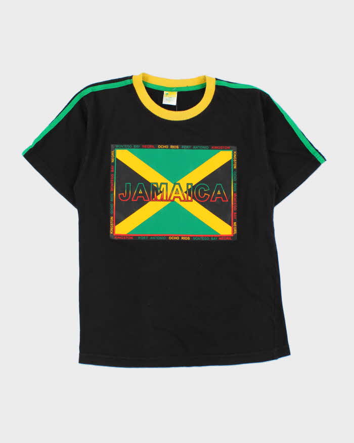 Vintage Y2K 00s Jamaica Striped Heavyweight Crewneck T-Shirt - S