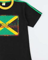 Vintage Y2K 00s Jamaica Striped Heavyweight Crewneck T-Shirt - S