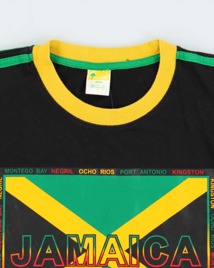 Vintage Y2K 00s Jamaica Striped Heavyweight Crewneck T-Shirt - S