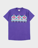 Vintage 1992 Hanes Heavyweight Made In USA Aztec Graphic Single Stitch Crewneck T-Shirt - M