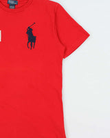Vintage Y2K 00s Polo Ralph Lauren USA Large Pony 3 Heavyweight Crewneck T-Shirt - S