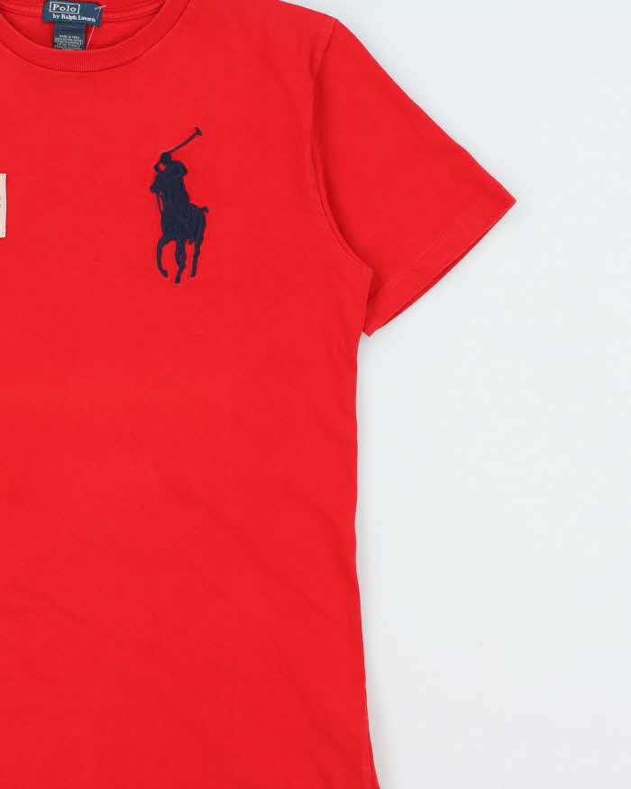 Vintage Y2K 00s Polo Ralph Lauren USA Large Pony 3 Heavyweight Crewneck T-Shirt - S