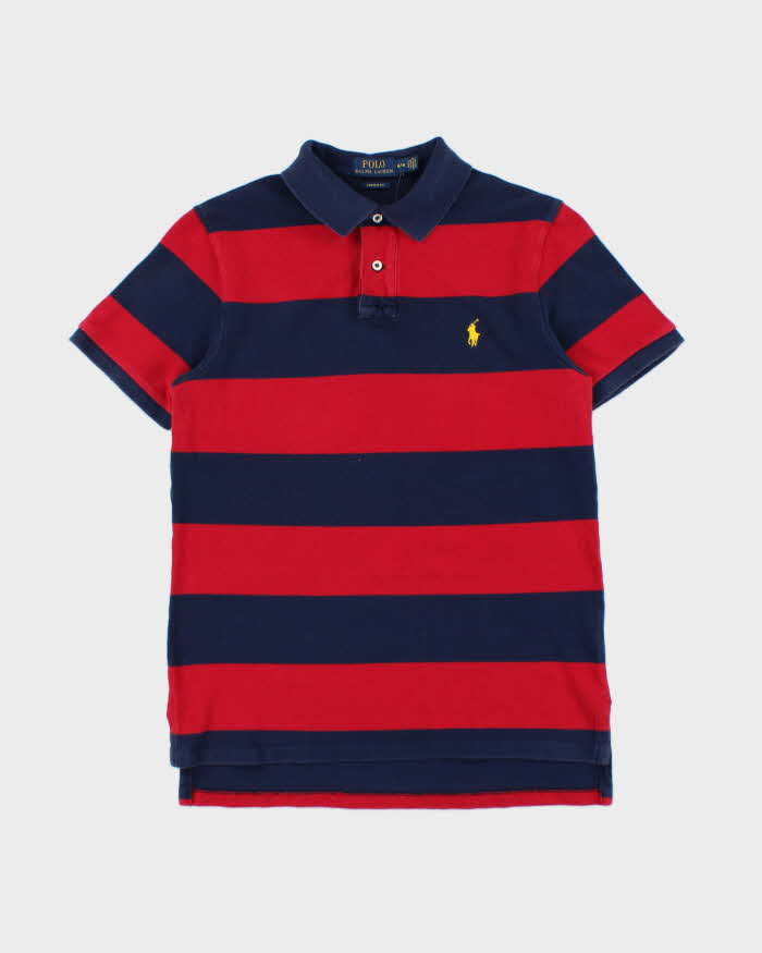Vintage Polo Ralph Lauren Striped Custom Fit Short Sleeve Polo Shirt - M