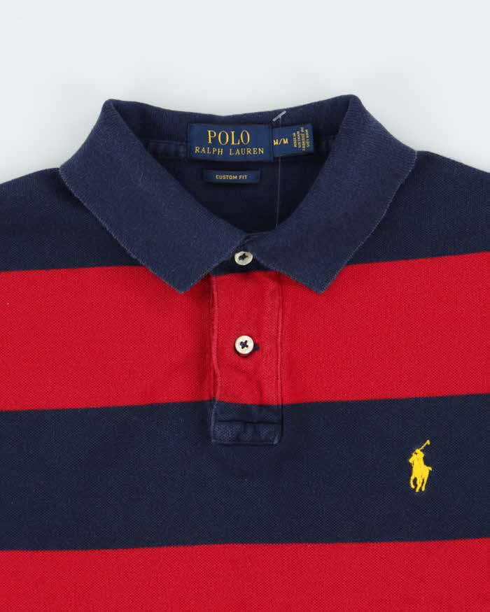 Vintage Polo Ralph Lauren Striped Custom Fit Short Sleeve Polo Shirt - M