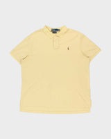 Vintage Y2K 00s Polo Ralph Lauren Pima Interlock Pale Yellow Short Sleeve Polo Shirt - XXL