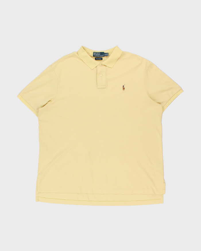 Vintage Y2K 00s Polo Ralph Lauren Pima Interlock Pale Yellow Short Sleeve Polo Shirt - XXL