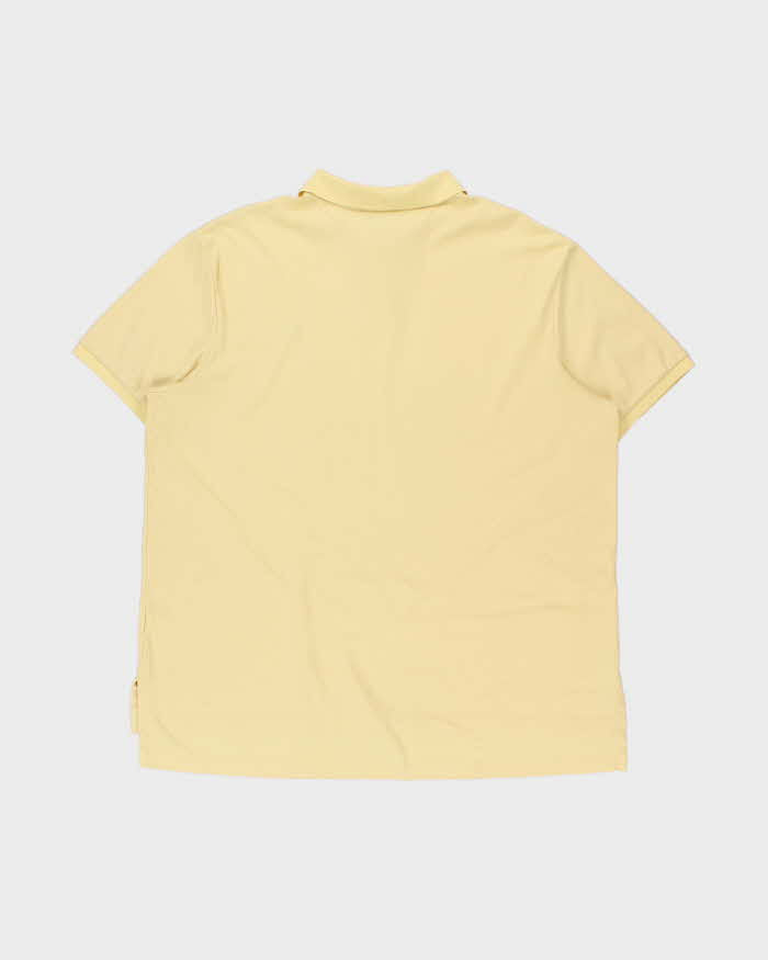 Vintage Y2K 00s Polo Ralph Lauren Pima Interlock Pale Yellow Short Sleeve Polo Shirt - XXL