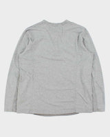 Vintage Y2K 00s Tommy Hilfiger Marl Grey Graphic Argyle Slim Fit Long Sleeve Henley T-Shirt - XL