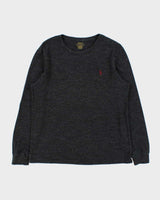 Vintage Polo Ralph Lauren Marl Grey Custom Slim Fit Long Sleeve Crewneck T-Shirt - M