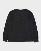 Vintage Polo Ralph Lauren Marl Grey Custom Slim Fit Long Sleeve Crewneck T-Shirt - M