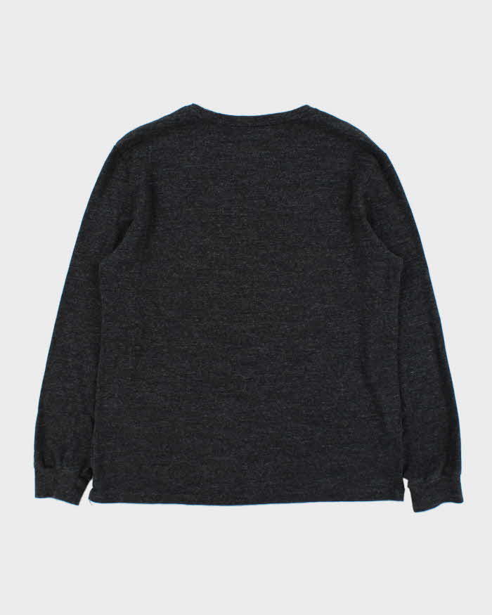 Vintage Polo Ralph Lauren Marl Grey Custom Slim Fit Long Sleeve Crewneck T-Shirt - M