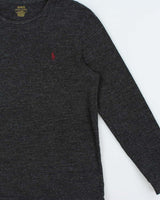 Vintage Polo Ralph Lauren Marl Grey Custom Slim Fit Long Sleeve Crewneck T-Shirt - M