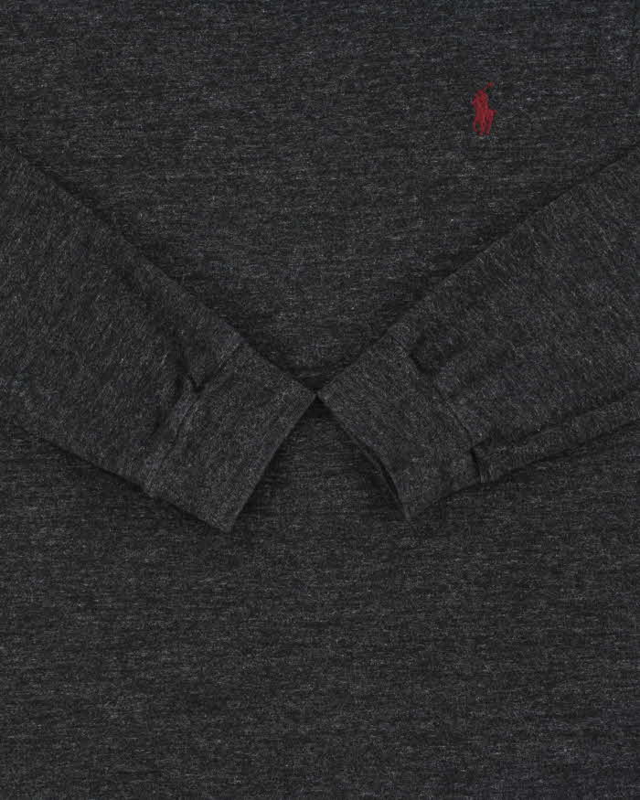 Vintage Polo Ralph Lauren Marl Grey Custom Slim Fit Long Sleeve Crewneck T-Shirt - M