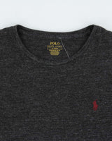 Vintage Polo Ralph Lauren Marl Grey Custom Slim Fit Long Sleeve Crewneck T-Shirt - M