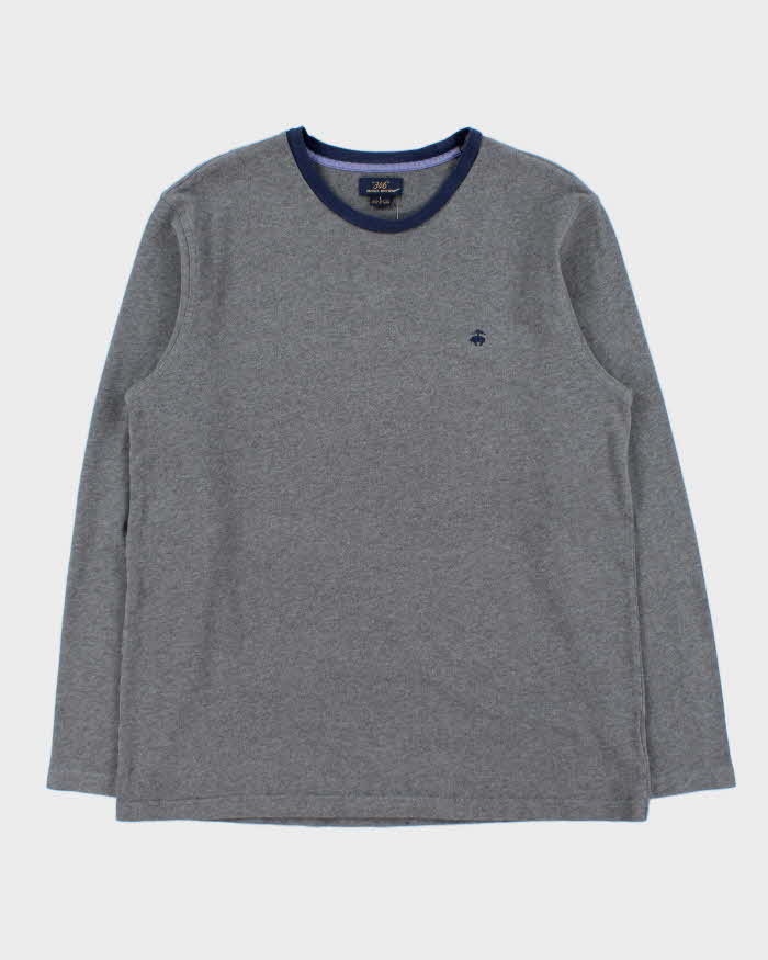 Vintage Brooks Brothers "346" Marl Grey Heavyweight Long Sleeve Crewneck T-Shirt - L