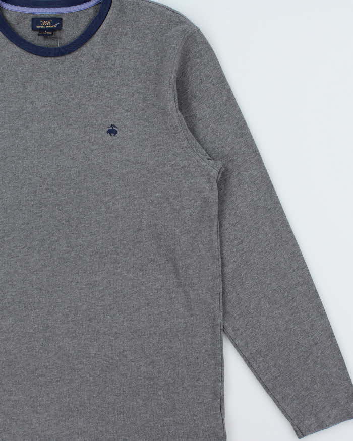 Vintage Brooks Brothers "346" Marl Grey Heavyweight Long Sleeve Crewneck T-Shirt - L