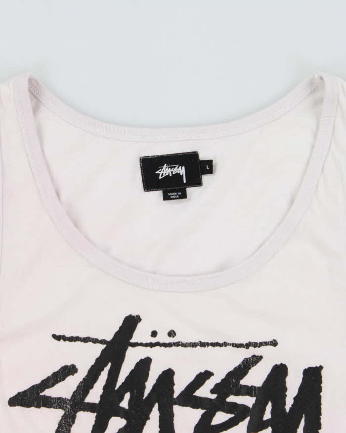 Vintage Stussy World Tour Big Cities Two-Tone Tank Top - L