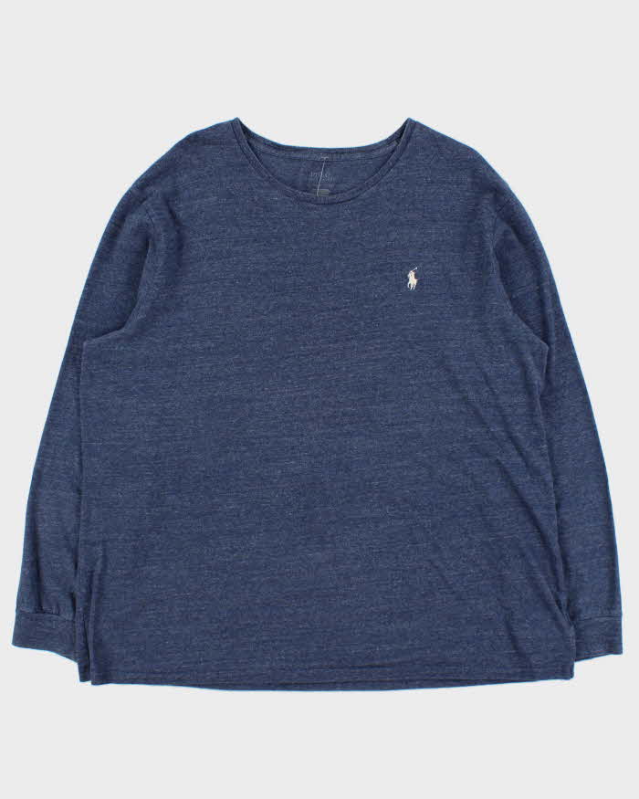 Vintage Polo Ralph Lauren Blue Marl Crewneck Long Sleeve T-Shirt - XL