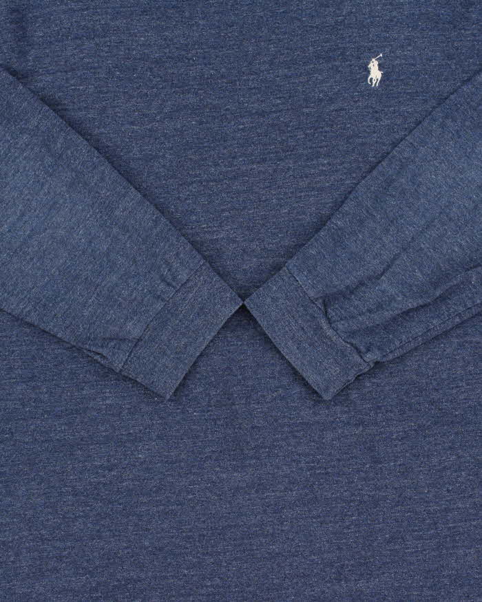 Vintage Polo Ralph Lauren Blue Marl Crewneck Long Sleeve T-Shirt - XL