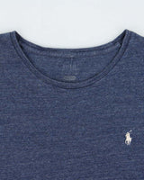 Vintage Polo Ralph Lauren Blue Marl Crewneck Long Sleeve T-Shirt - XL