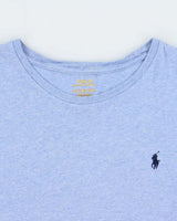 Vintage Polo Ralph Lauren Sky Blue Marl Crewneck Long Sleeve T-Shirt - XXL