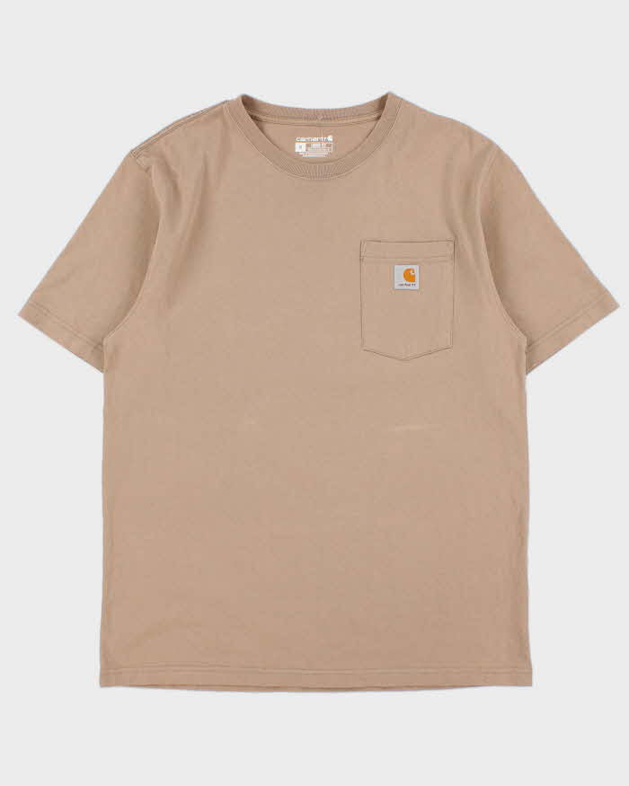 Vintage Carhartt Khaki Heavyweight Loose Fit Crewneck T-Shirt - M