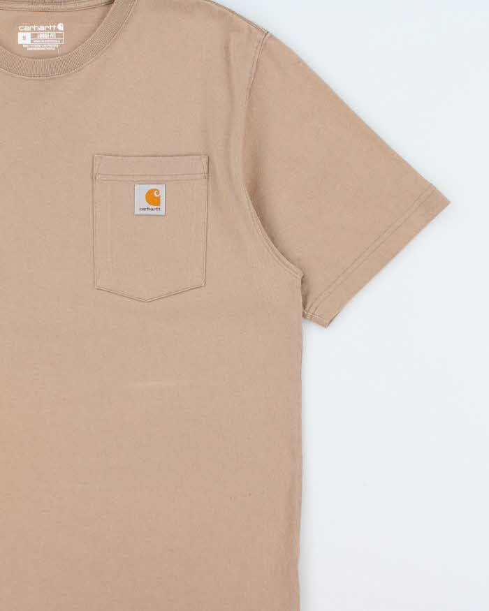 Vintage Carhartt Khaki Heavyweight Loose Fit Crewneck T-Shirt - M
