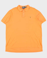 Vintage Y2K 00s Polo Ralph Lauren Apricot Pima Interlock Short Sleeve Polo Shirt - XXL