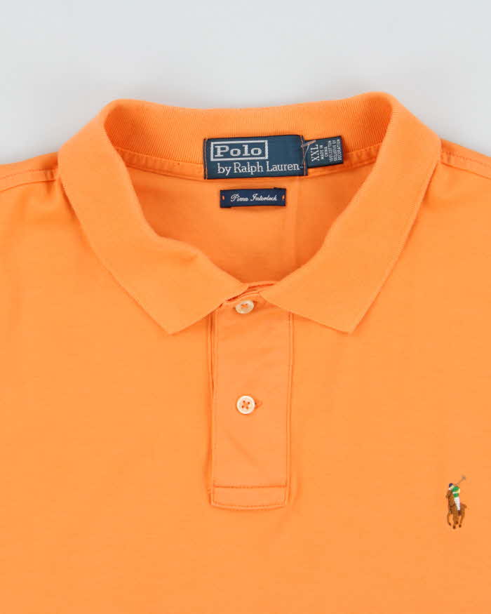 Vintage Y2K 00s Polo Ralph Lauren Apricot Pima Interlock Short Sleeve Polo Shirt - XXL