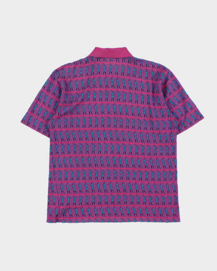 Vintage 1990s Dunhill Striped Made In Italy Short Sleeve Golf Polo Shirt - M