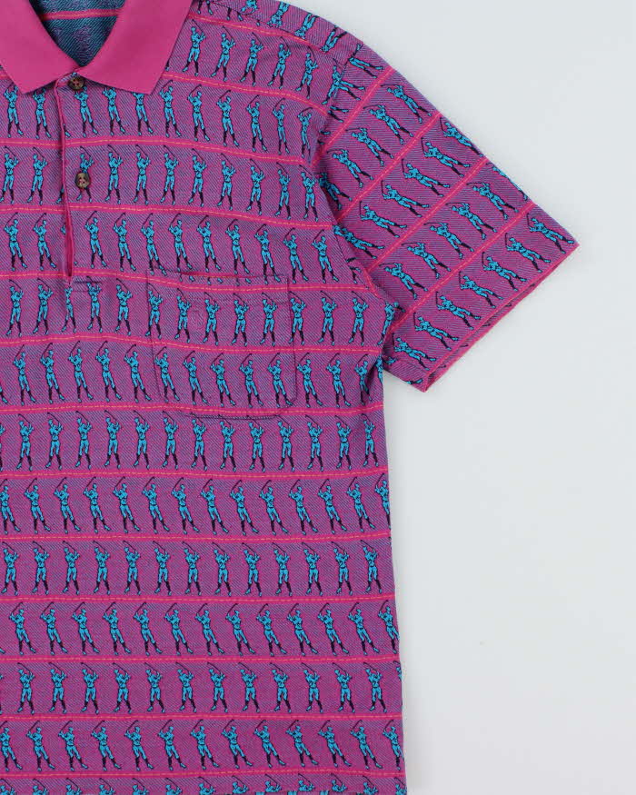 Vintage 1990s Dunhill Striped Made In Italy Short Sleeve Golf Polo Shirt - M