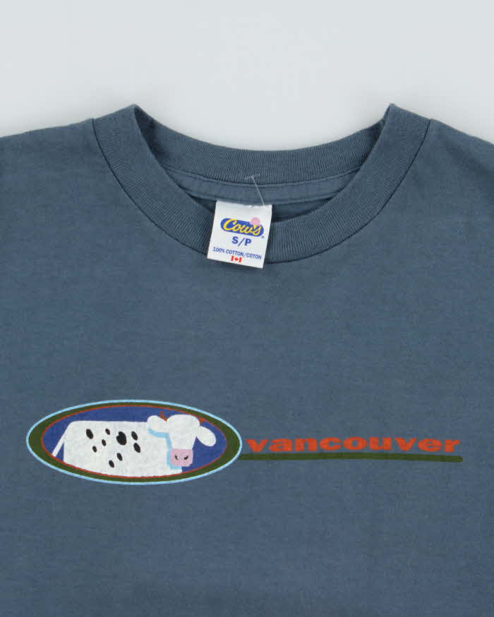 Vintage Y2K 00s Cows Vancouver Made In Canada Graphic Heavyweight Long Sleeve T-Shirt - S
