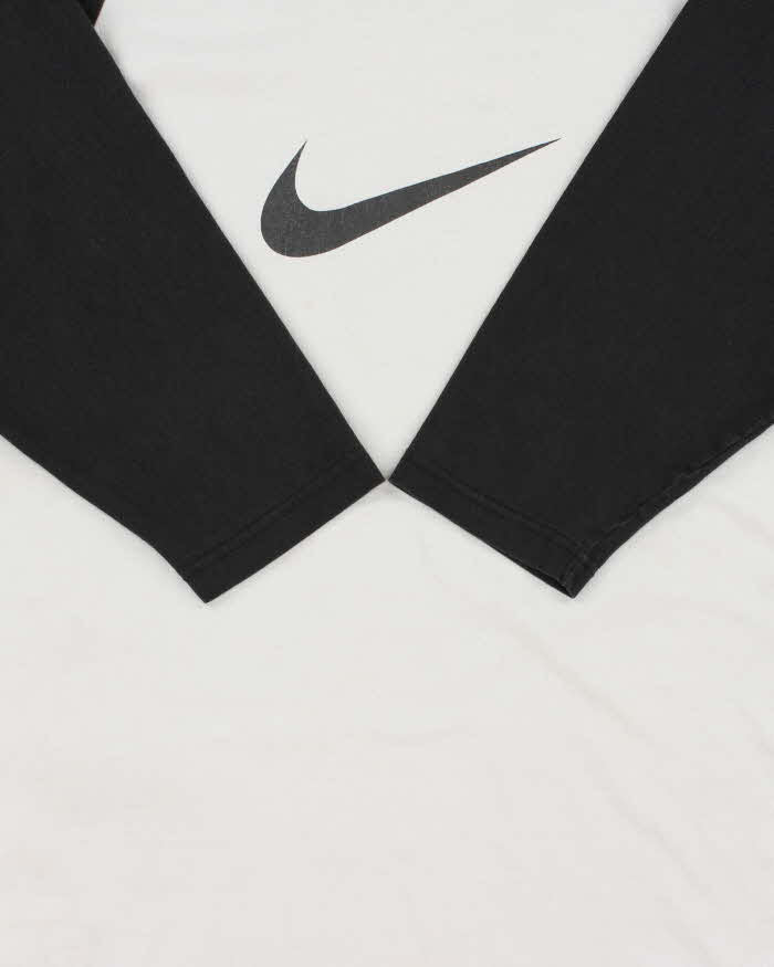 Vintage 1990s Nike Made In USA Heavweight Big Swoosh Raglan Baseball T-Shirt - M