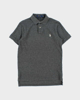 Vintage Polo Ralph Lauren Marl Grey Custom Fit Short Sleeve Polo Shirt - M
