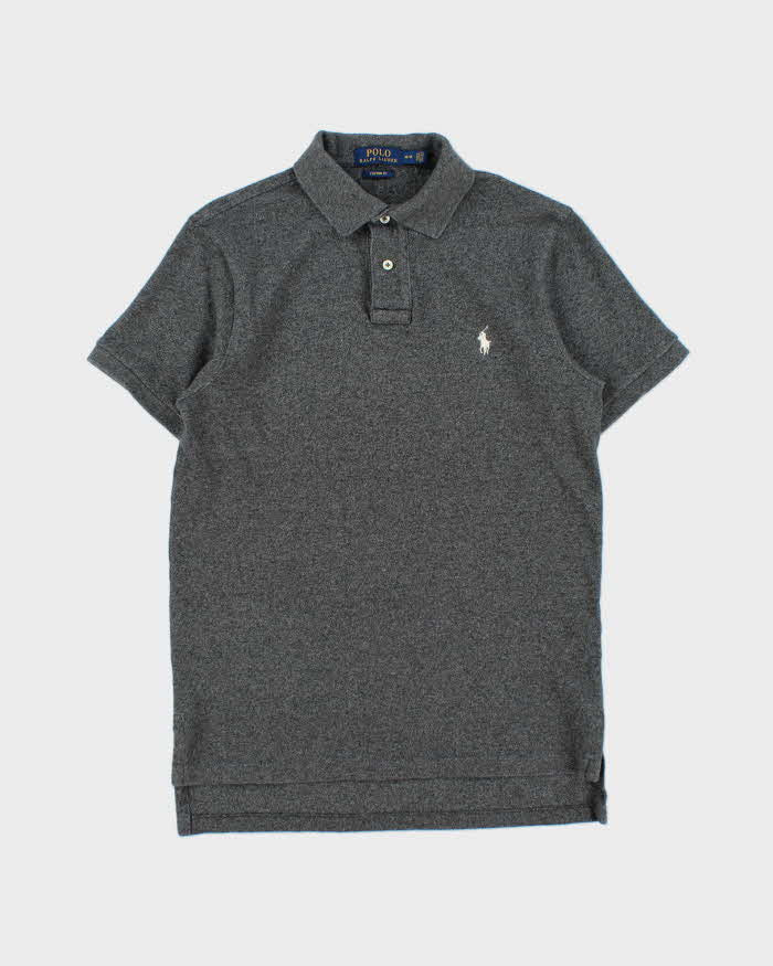 Vintage Polo Ralph Lauren Marl Grey Custom Fit Short Sleeve Polo Shirt - M