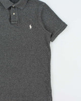 Vintage Polo Ralph Lauren Marl Grey Custom Fit Short Sleeve Polo Shirt - M