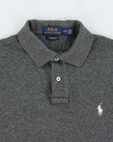Vintage Polo Ralph Lauren Marl Grey Custom Fit Short Sleeve Polo Shirt - M