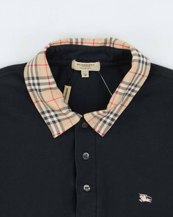 DS Vintage Y2K 00s Burberry Nova Check Slim Fit Short Sleeve Polo Shirt - M