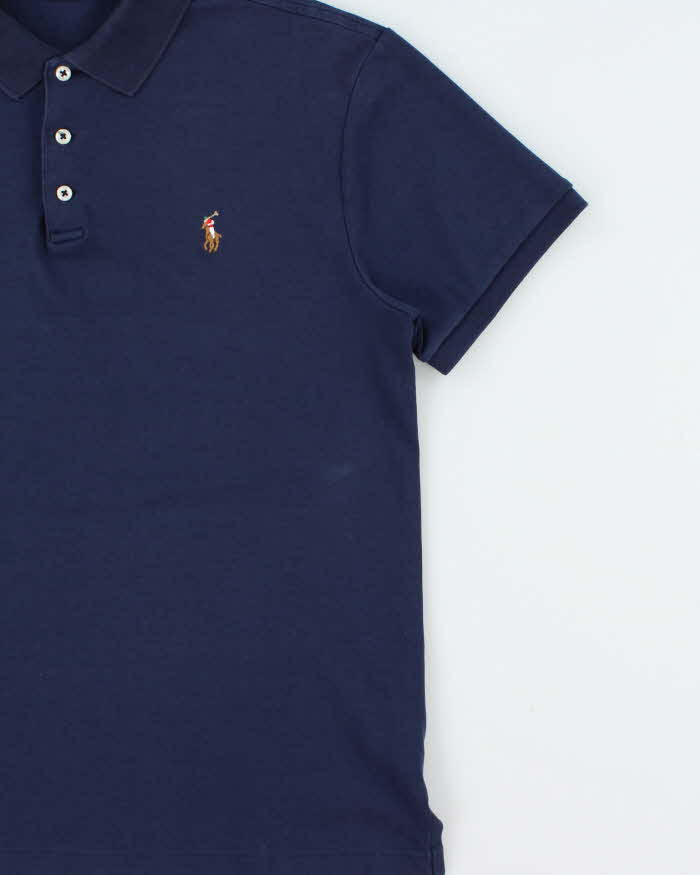Vintage Polo Ralph Lauren Navy Custom Slim Fit Short Sleeve Polo Shirt - M