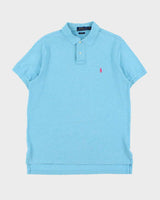 Vintage Polo Ralph Lauren Aqua Marl Custom Fit Short Sleeve Polo Shirt - L