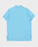 Vintage Polo Ralph Lauren Aqua Marl Custom Fit Short Sleeve Polo Shirt - L