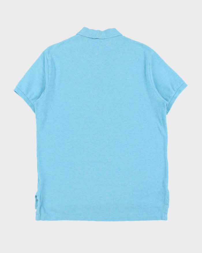 Vintage Polo Ralph Lauren Aqua Marl Custom Fit Short Sleeve Polo Shirt - L
